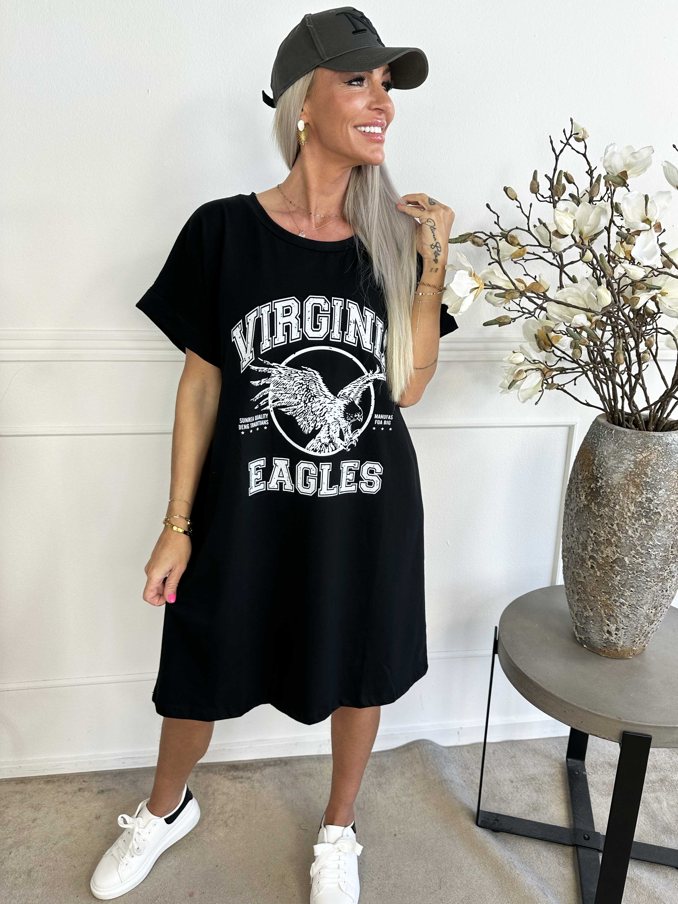 Pernille - T-shirtkjole i bomuld med tryk